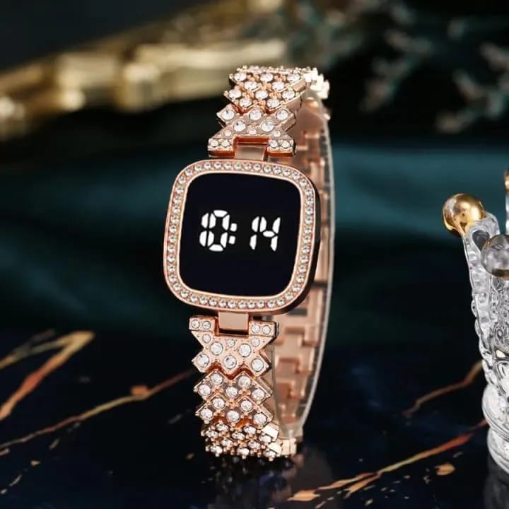 Women’s Digital Display Watch with Elegant Bracelet Strap