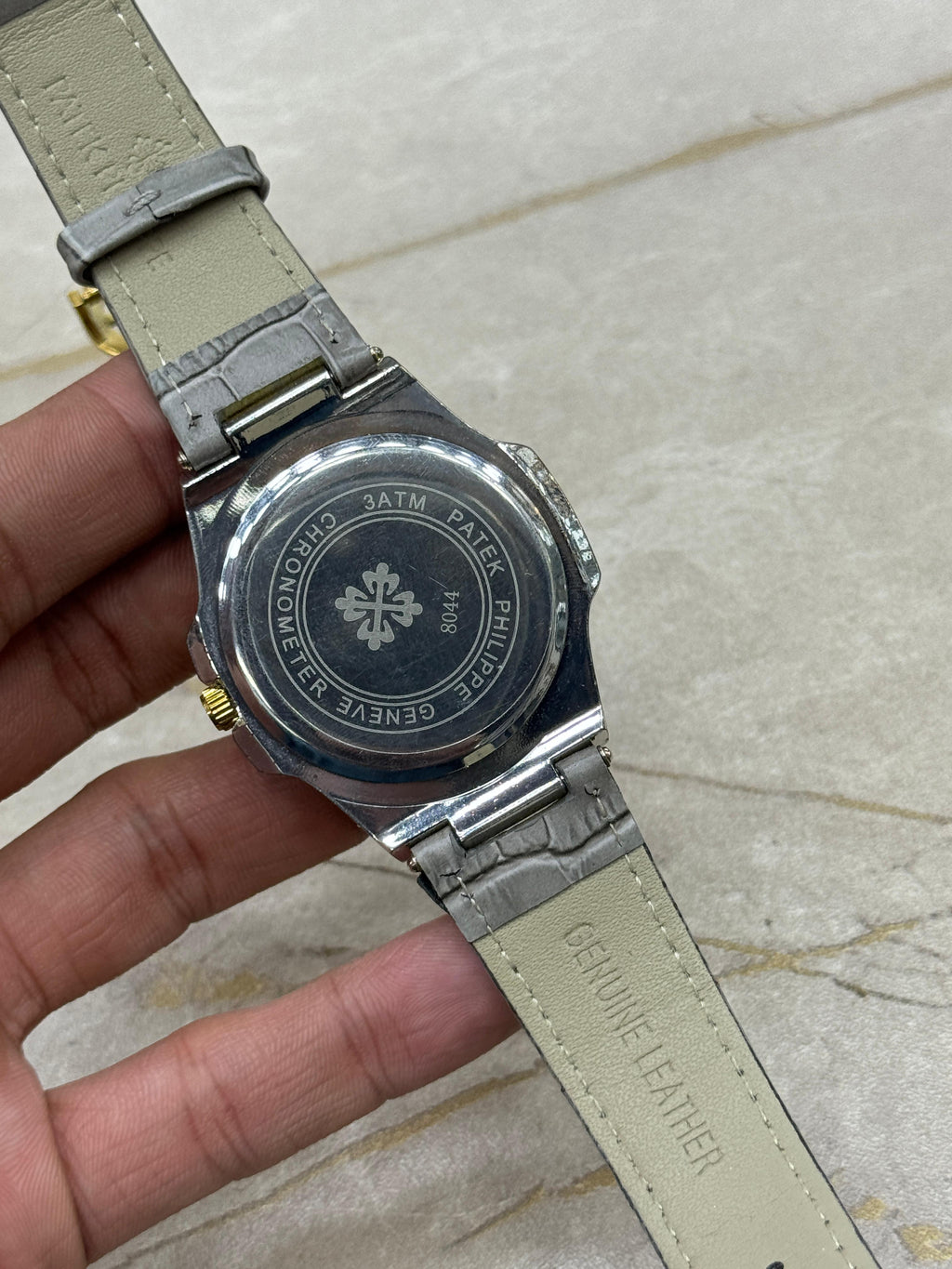 Patek Philippe Nautilus 8044 – Grey Gold Tone | 3ATM Water Resistant Luxury Watch Without Box